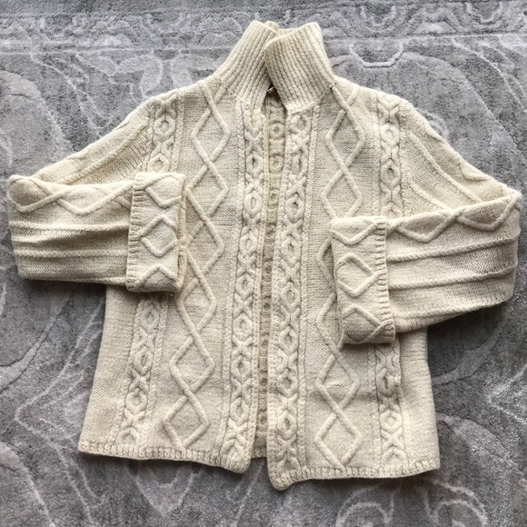 Mary Smith Sweaters - Unisex Vintage Irish Aran Cardigan Sweater